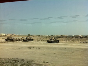 The route to the BIC was lined with tanks on my last visit to Bahrain