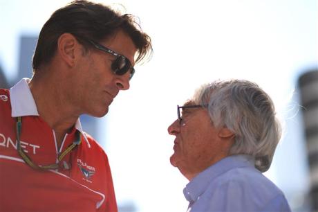 Graeme Lowdon and Bernie Ecclestone Russian GP 2014 c/o James Moy Photography