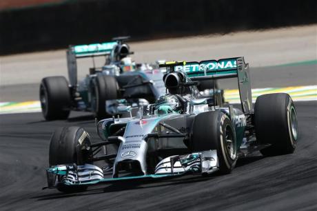 Rosberg leads Hamilton Brazilian Grand Prix 2014 James Moy Photography